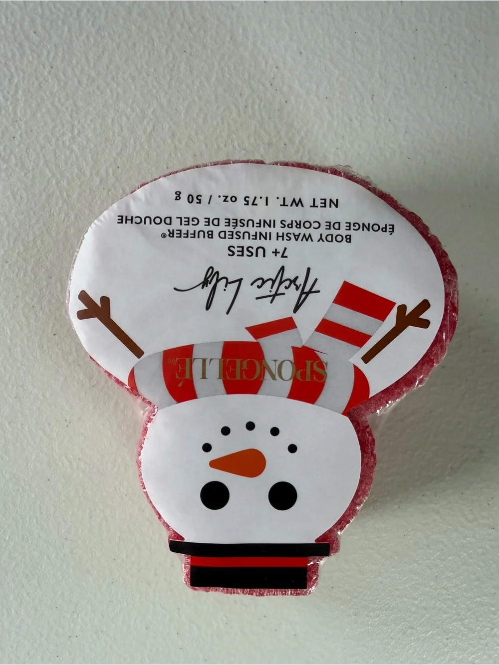 Spongelle Red Snowman Sponge - Holiday Bath Sponge